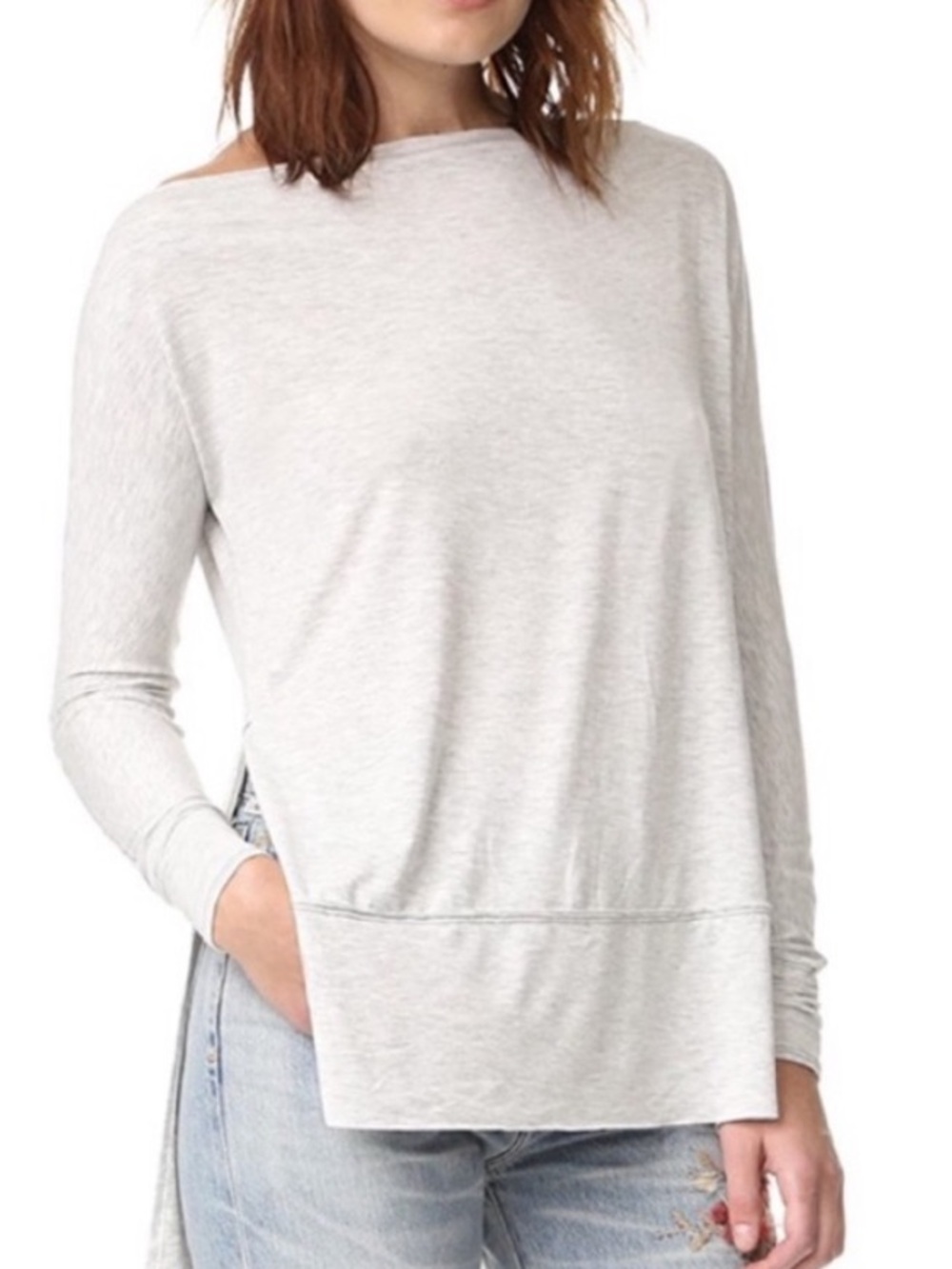 Free people grey off the shoulder long sleeve